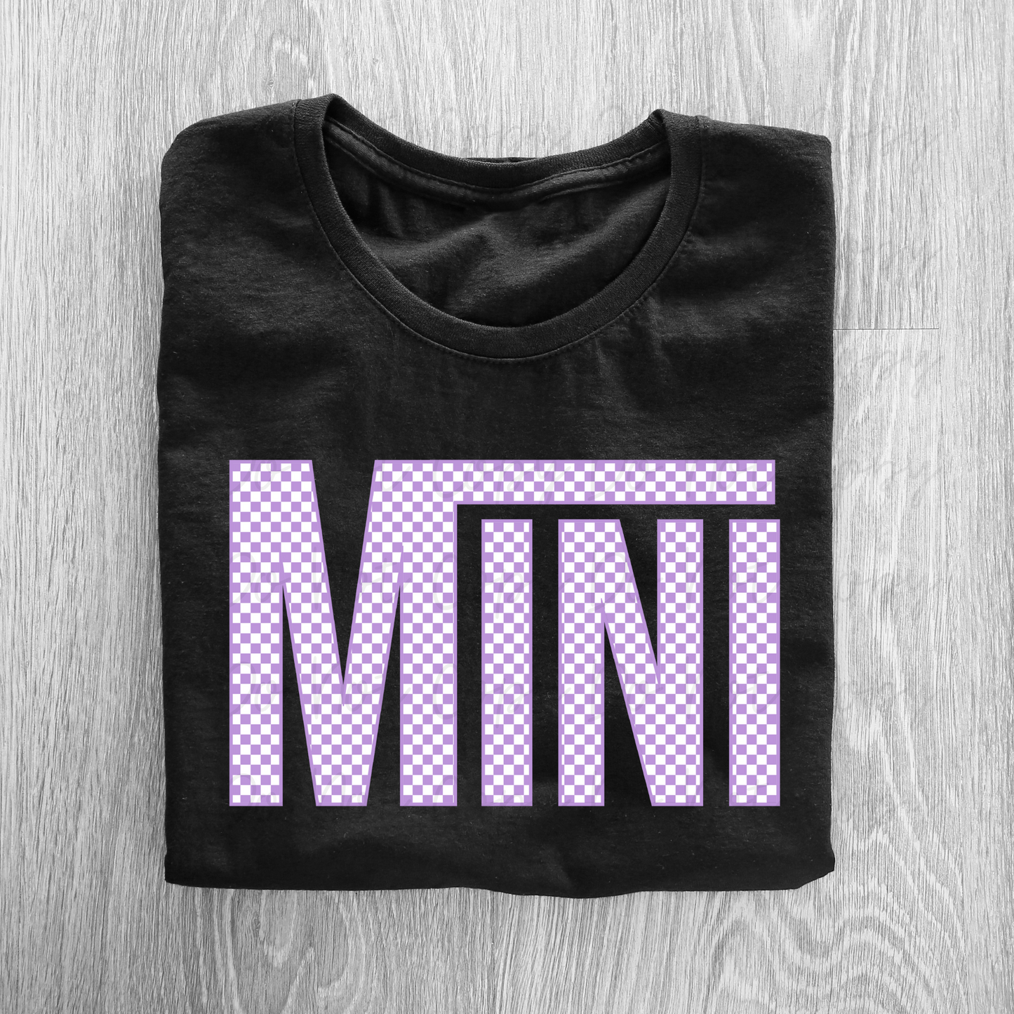 Mini Checkered Purple Graphic Tee