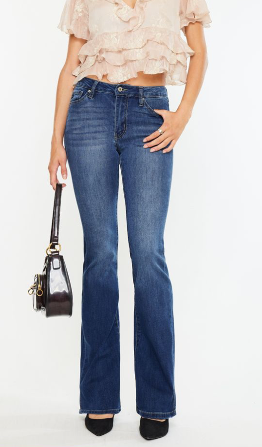 Kan Can High Rise Bootcut with Slit