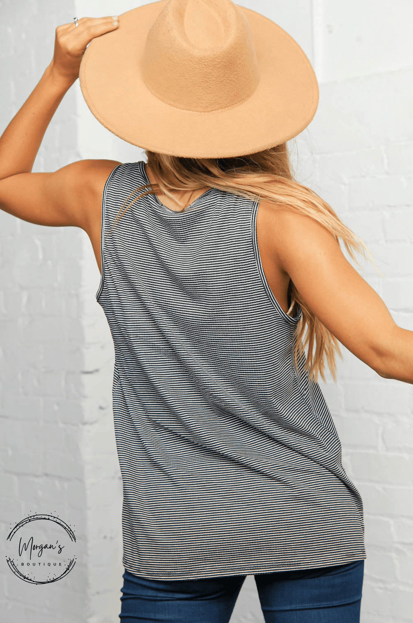 x- summer Black Striped Tank