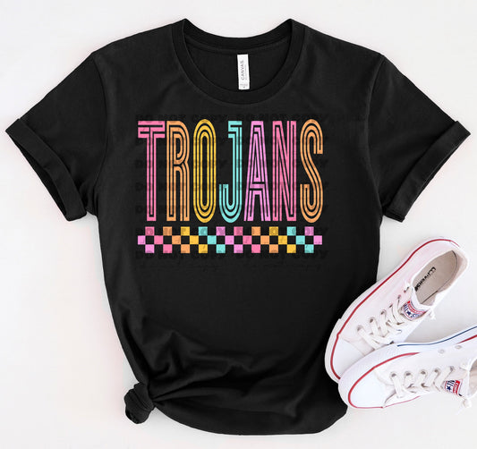 Trojans Colorful Mascot Graphic Tee