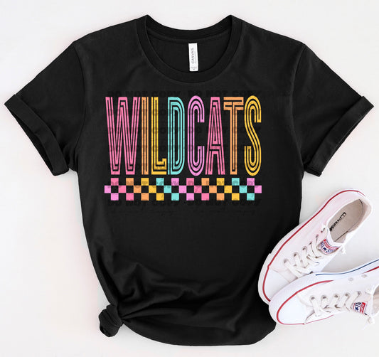 Wildcats Colorful Mascot Graphic Tee