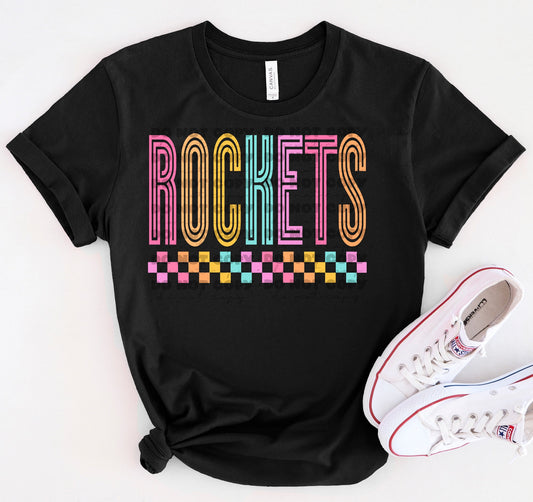 Rockets Colorful Mascot Graphic Tee