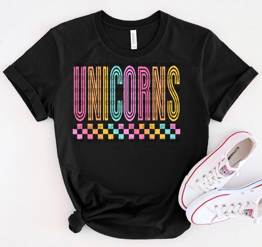 Unicorns Colorful Mascot Graphic Tee