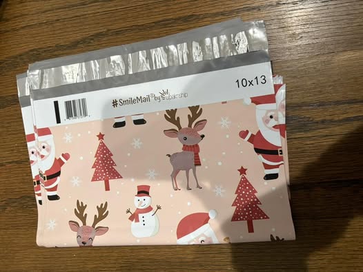 Pink Christmas Poly Mailers