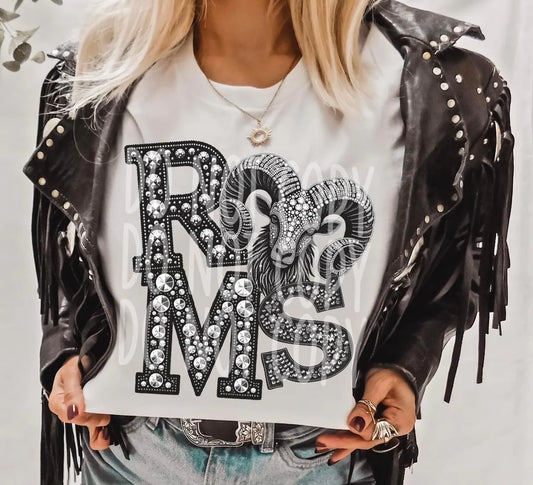 Rams Rhinestone Mascots Graphic Tee