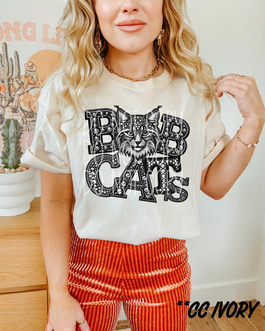 Bob Cats Rhinestone Mascots Graphic Tee (Copy)