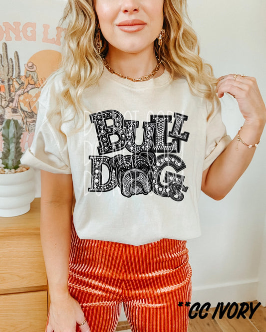 Bull Dogs Rhinestone Mascots Graphic Tee