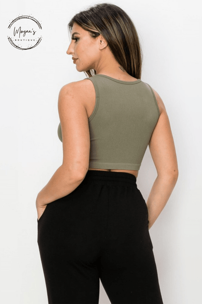 Ribbed Cropped Tank Top