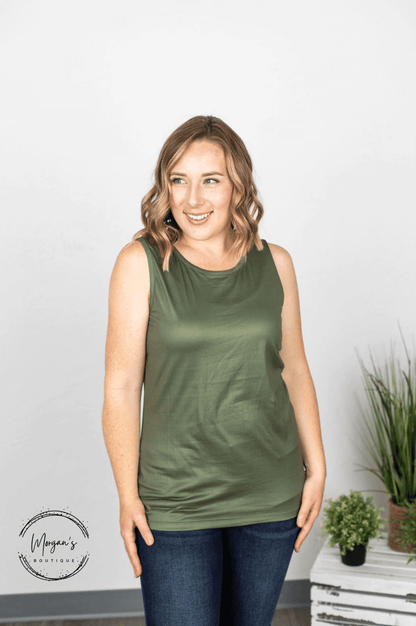 Olive Classic Crew Tank