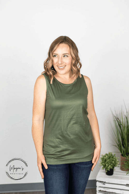 Olive Classic Crew Tank