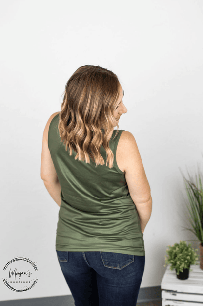 Olive Classic Crew Tank