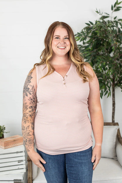 Addison Henley Tank - Blush Pink