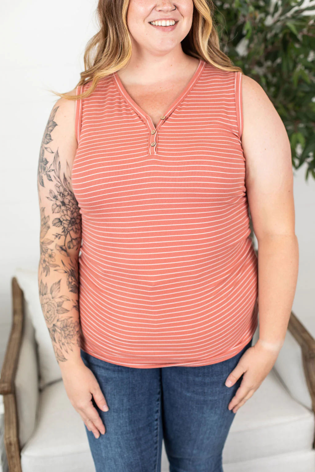 Addison Henley Tank - Dark Pink