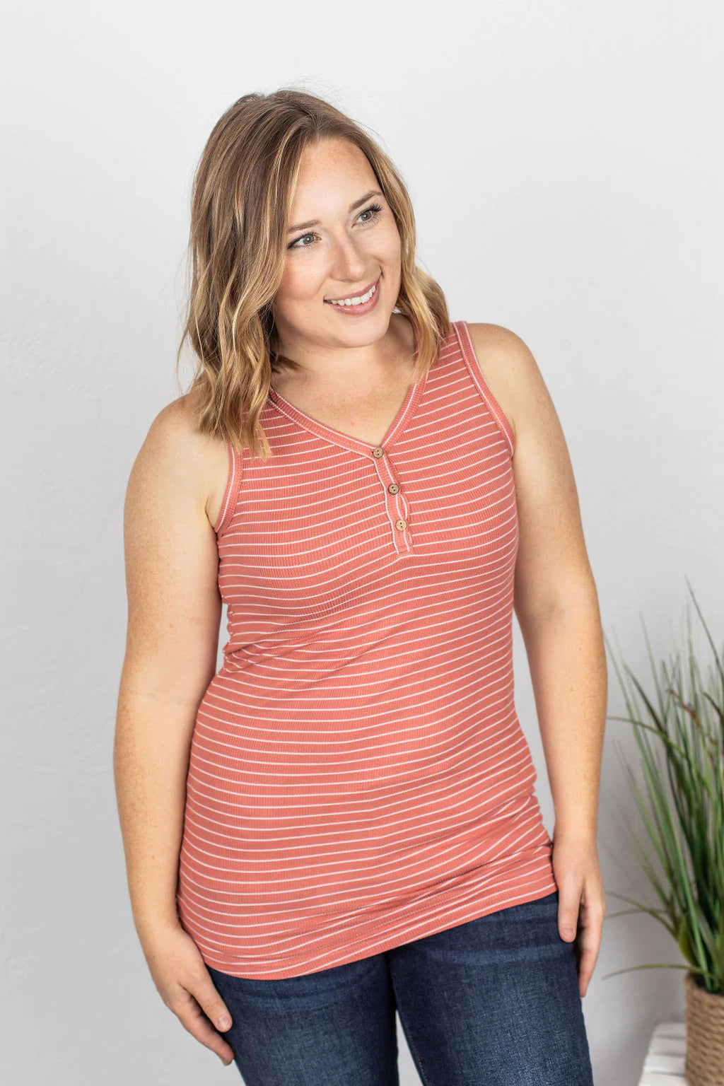 Addison Henley Tank - Dark Pink