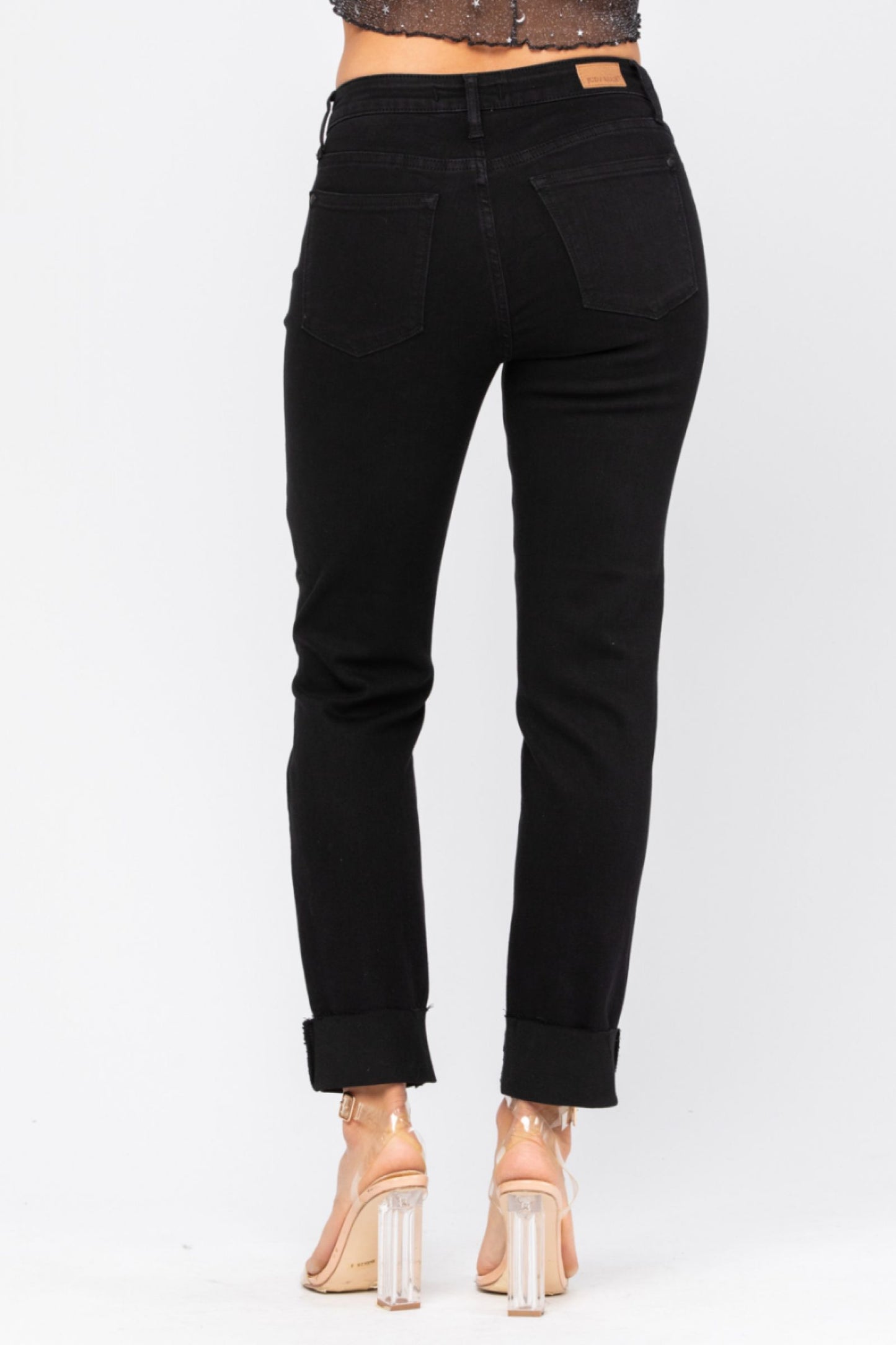 Judy Blue Black Mid Rise Destroyed Slim Fit