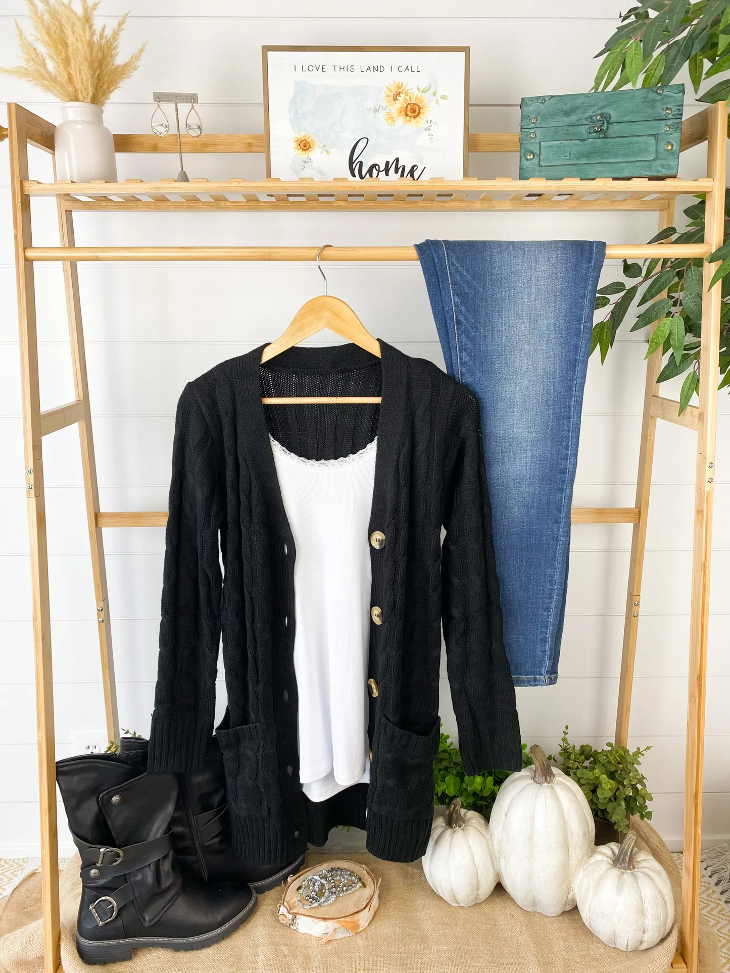 Black Button Cardigan