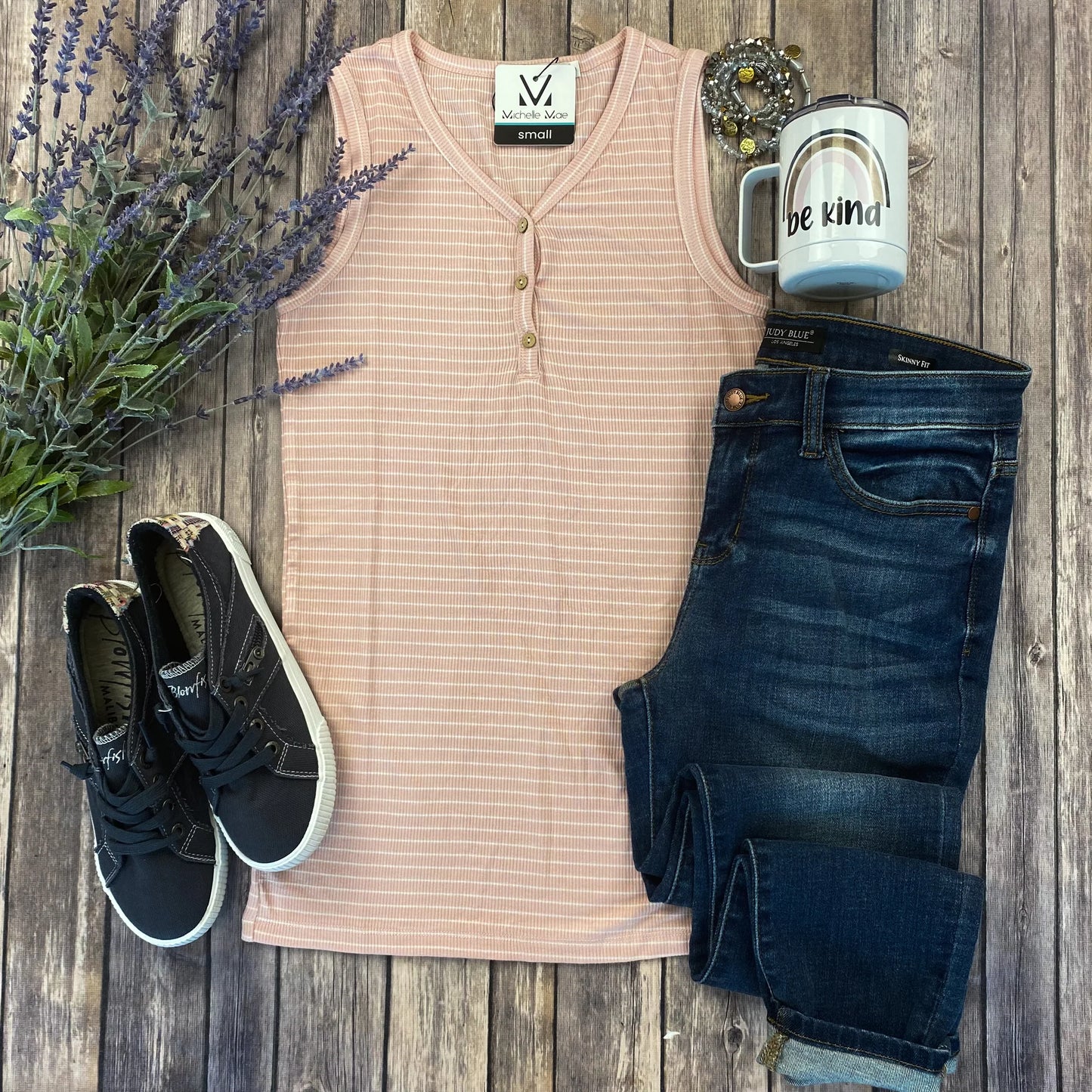 Addison Henley Tank - Blush Pink