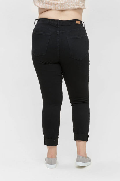Judy Blue Black Mid Rise Destroyed Slim Fit